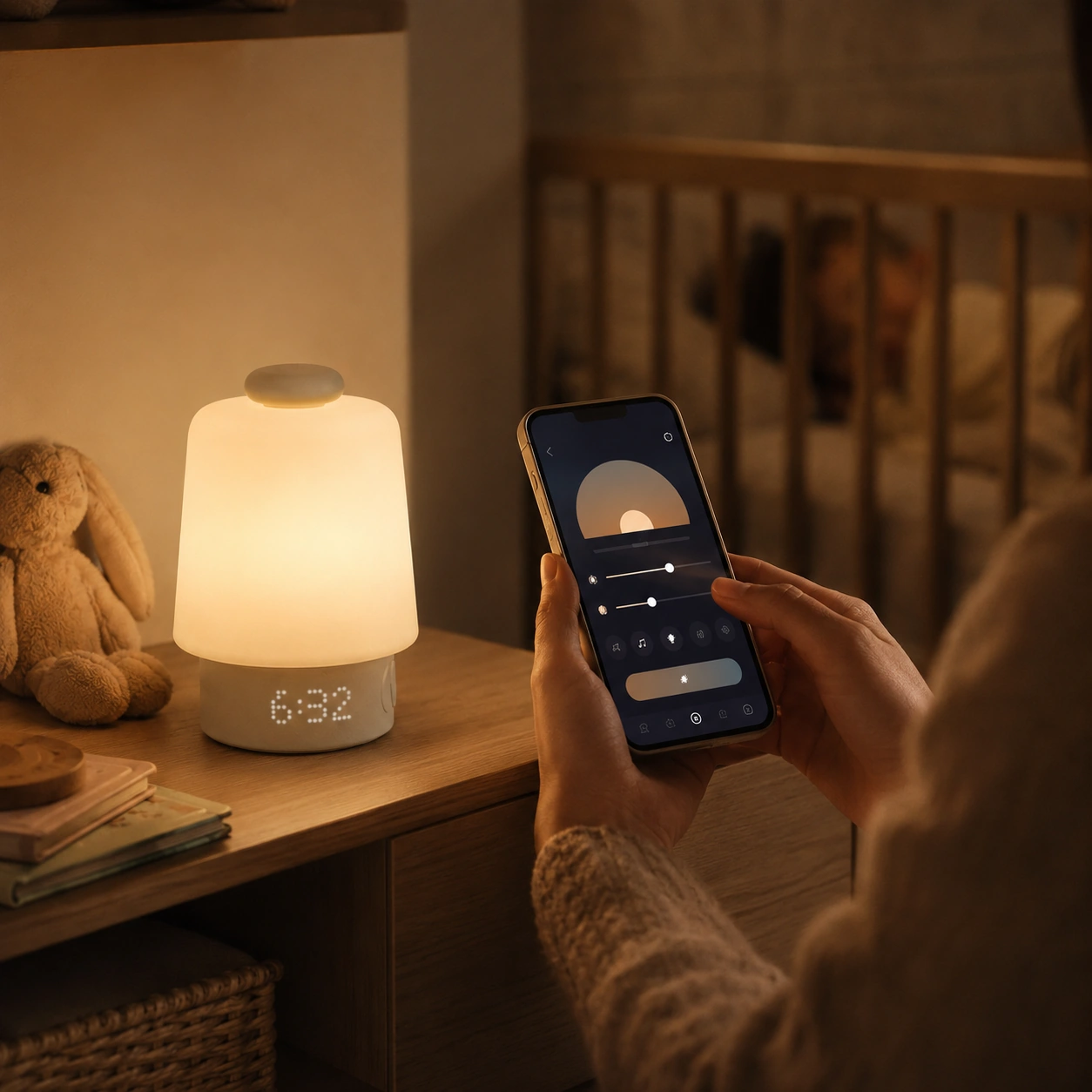 Hatch Baby routine settings controlled from the Hatch Sleep app