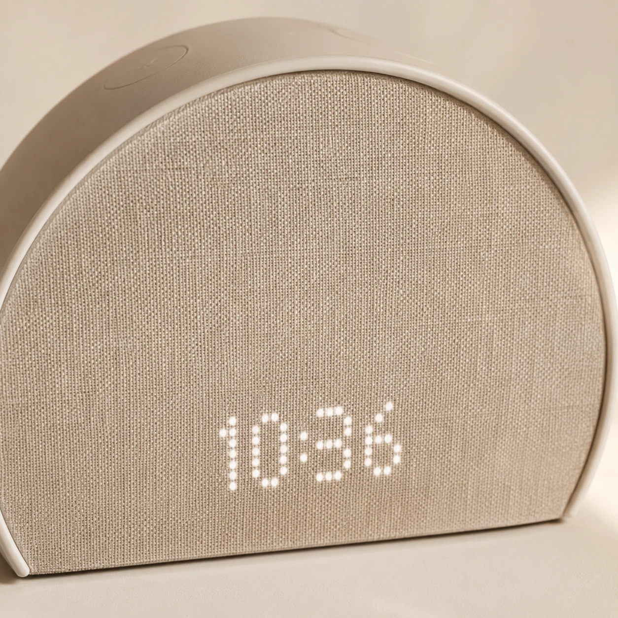 Front detail of Hatch Restore 2 showing the fabric face and soft light texture